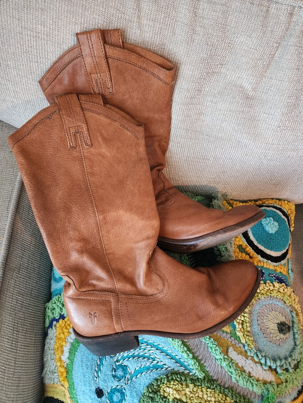 Menorca Leather Mid-Calf Boots in Brown - Picture 2 of 13